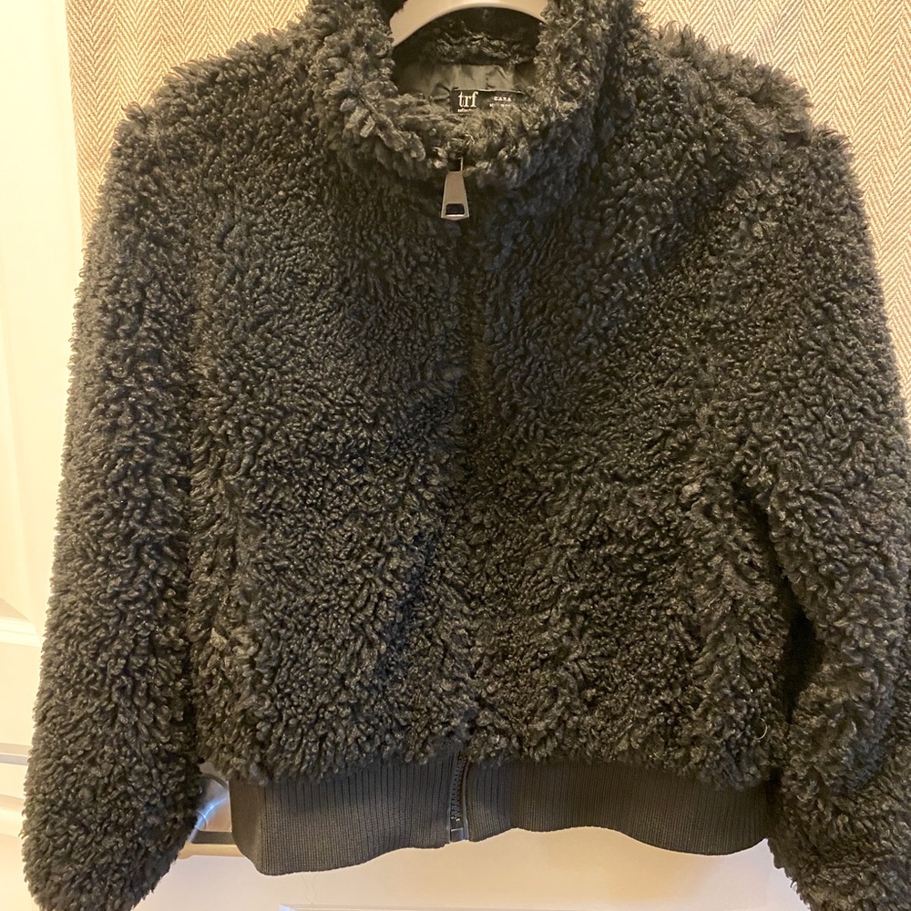 trf ZARA Black BOMBER JACKET